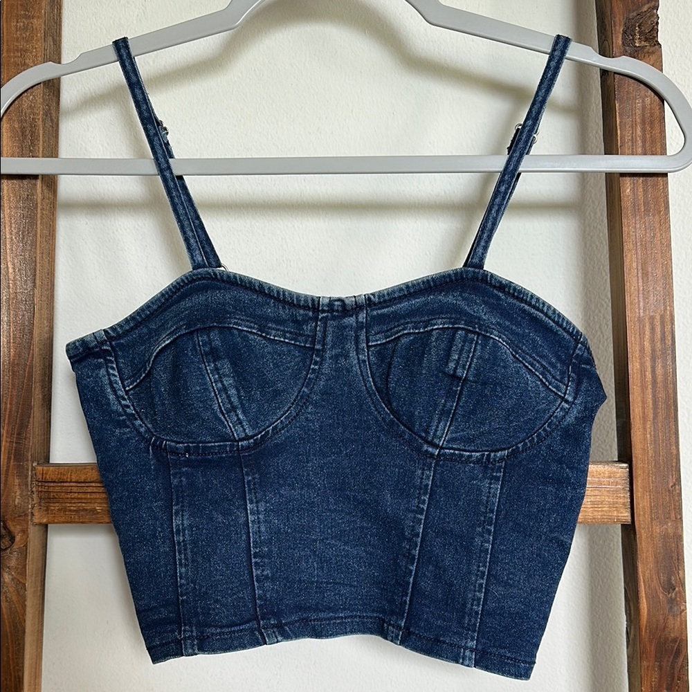 Rebellion Dark Denim Crop Top